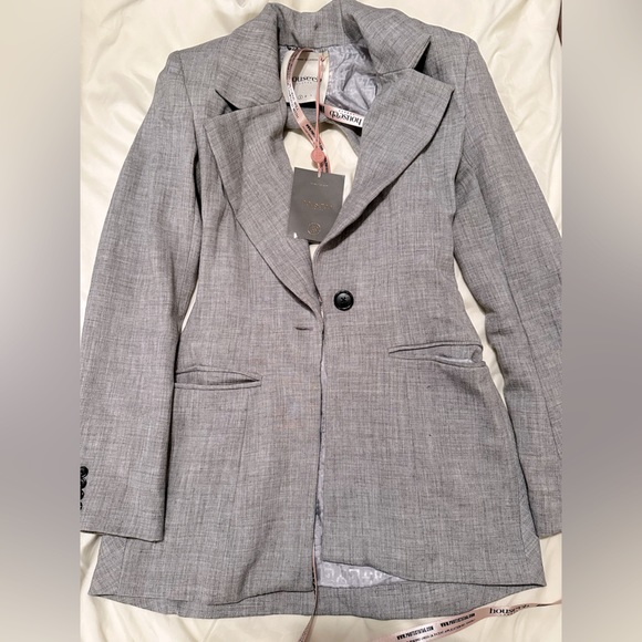 House of CB Roseau Grey Open Back Tailored Jacket - Picture 6 of 6